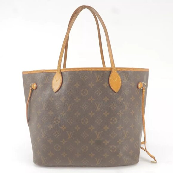 Auth Louis Vuitton Monogram Neverfull MM Tote Bag Brown - Picture 1 of 13